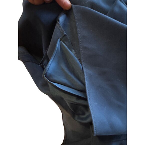 After Six Atlantic Blue Formal Gown Size 8R Off-The-Shoulder Slit Maxi Dress - Picture 8 of 8